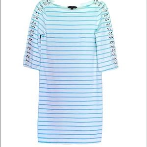 Lauren Ralph Lauren Blue & White Striped Nautical T-Shirt Dress Sz. S